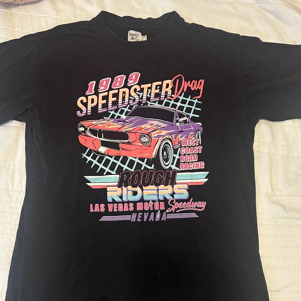 Princess Polly Black Speedster Graphic Tee